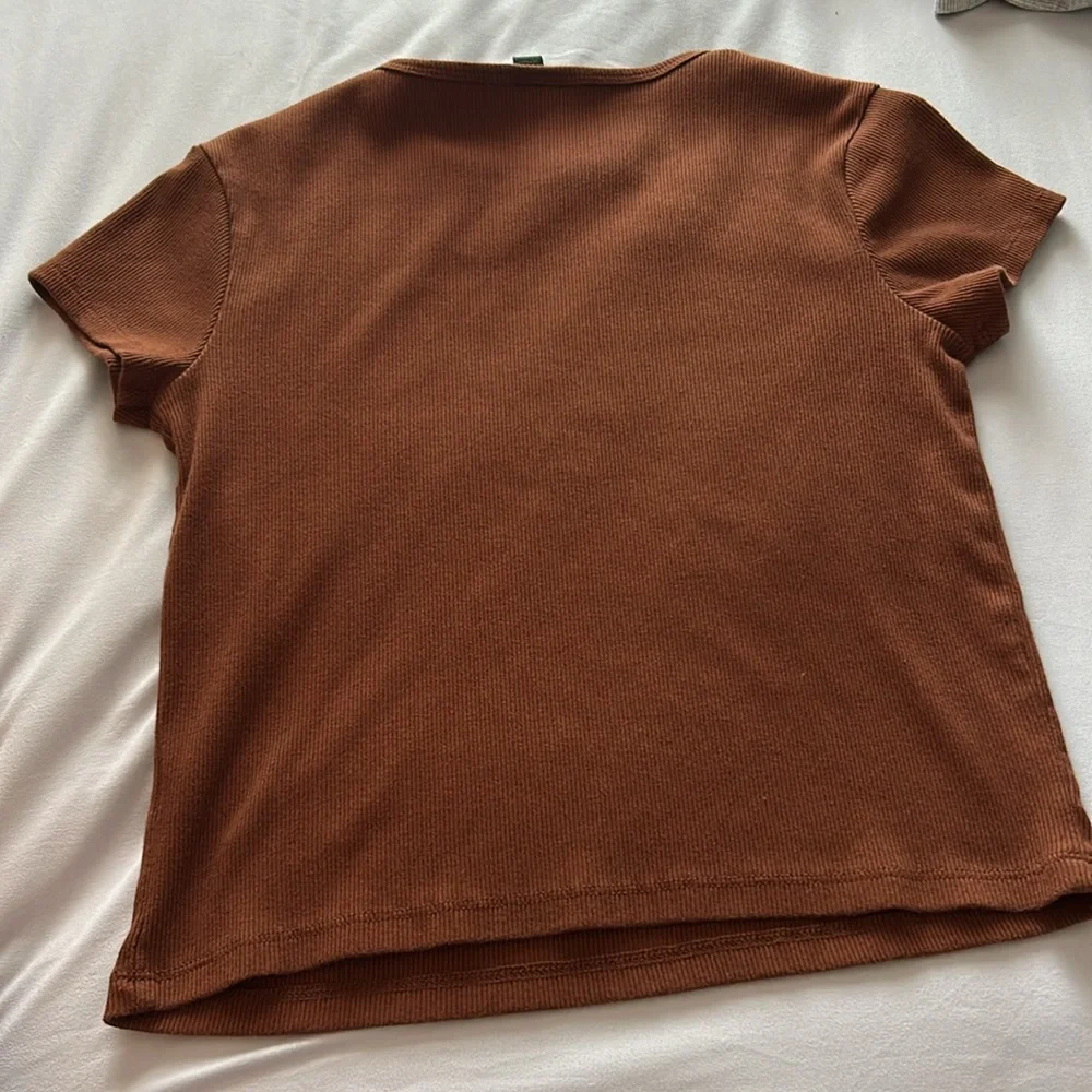 Wild Fable Terracotta Ribbed Tee - Picture 3 of 3
